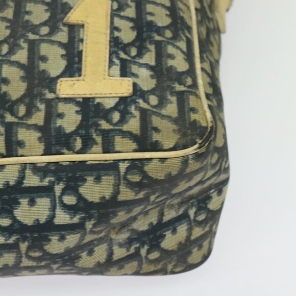 Authentic Christian Dior Trotter Canvas Shoulder Bag Navy Silver - Picture 16 of 16